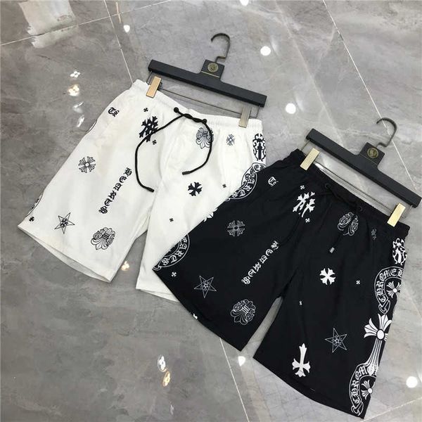 ins21 summer tide crosin cross horseshoe print men's sport casual beach shorts, White;black
ins21 summer tide crosin cross horseshoe print men's sport casual beach shorts, White;black