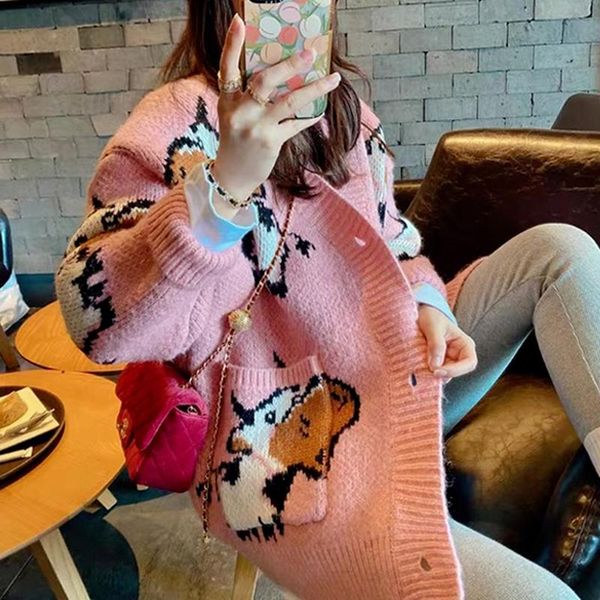 women's knits & tees joinyouth korean cow pattern jacquard sweater women autumn winter thick loose outer wear knit sweet cute long sle, White
women's knits & tees joinyouth korean cow pattern jacquard sweater women autumn winter thick loose outer wear knit sweet cute long sle, White