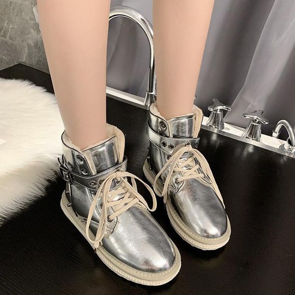 boots rimocy fashion buckle rivet ankle for women waterproof pu leather short plush warm snow woman platform winter shoes, Black
boots rimocy fashion buckle rivet ankle for women waterproof pu leather short plush warm snow woman platform winter shoes, Black