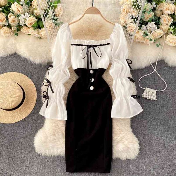 autumn winter dresses, puff sleeves, slim temperament, square neck and bow decoration mid-length dress uk803 210507, Black;gray
autumn winter dresses, puff sleeves, slim temperament, square neck and bow decoration mid-length dress uk803 210507, Black;gray