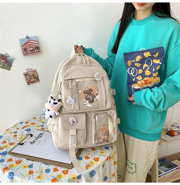 backpack cartoon decoration women fashion solid color college students schoolbag ladies casual nylon shoulder bags
backpack cartoon decoration women fashion solid color college students schoolbag ladies casual nylon shoulder bags