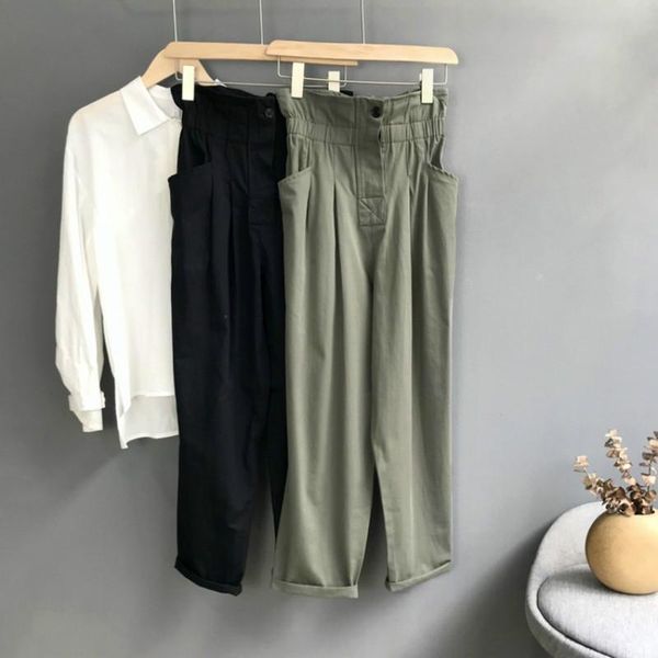 women's pants & capris 2021 autumn casual trousers korean wear big pocket tide street flower, Black;white
women's pants & capris 2021 autumn casual trousers korean wear big pocket tide street flower, Black;white