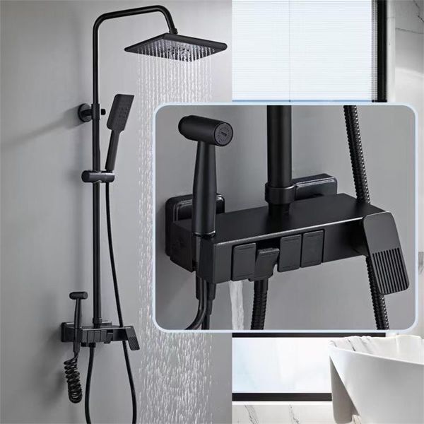 bathroom shower sets black luxury head system tube copper accessories torneira chuveiro furniture bk50hs
bathroom shower sets black luxury head system tube copper accessories torneira chuveiro furniture bk50hs
