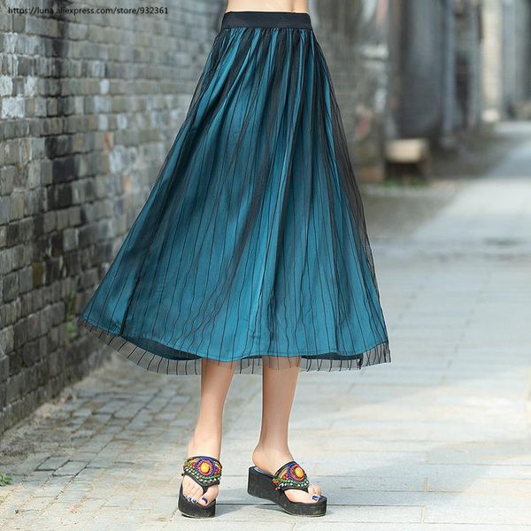 skirts women summer stripe mesh long skirt casual two layer ladies white blue falda media pierna, Black
skirts women summer stripe mesh long skirt casual two layer ladies white blue falda media pierna, Black