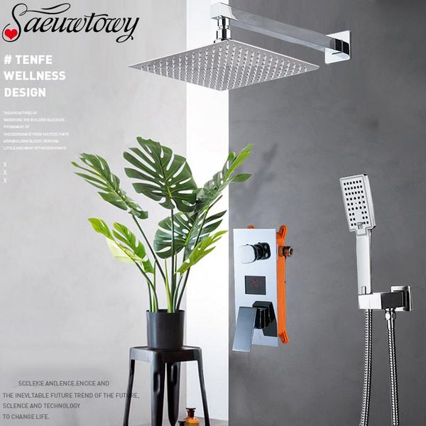 8/10/12/16inch chrome bathroom temperature display led shower faucet set rain tap two-ways silent faucetorneira do banheiro sets
8/10/12/16inch chrome bathroom temperature display led shower faucet set rain tap two-ways silent faucetorneira do banheiro sets
