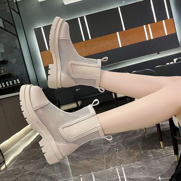boots summer thin women's mesh breathable show pipe thick bottom increased small hollow cool, Black
boots summer thin women's mesh breathable show pipe thick bottom increased small hollow cool, Black