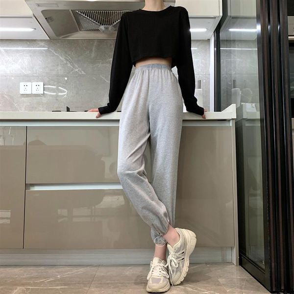 autumn 2021 korean style high waist all-match sports trousers casual pants women's thin gray waisted vintage & capris, Black;white
autumn 2021 korean style high waist all-match sports trousers casual pants women's thin gray waisted vintage & capris, Black;white