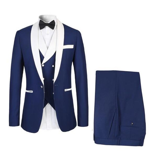 men's suits & blazers fashion blue mens 3 pieces one button masculino shawl lapel men wedding groom slim fit blazer for man xs-6xl, White;black
men's suits & blazers fashion blue mens 3 pieces one button masculino shawl lapel men wedding groom slim fit blazer for man xs-6xl, White;black