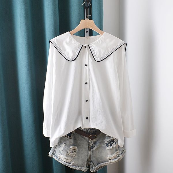 women's blouses & shirts lamtrip boutique colored thread ee covered buttons peter pan collar cotton long sleeve white shirt blouse
women's blouses & shirts lamtrip boutique colored thread ee covered buttons peter pan collar cotton long sleeve white shirt blouse