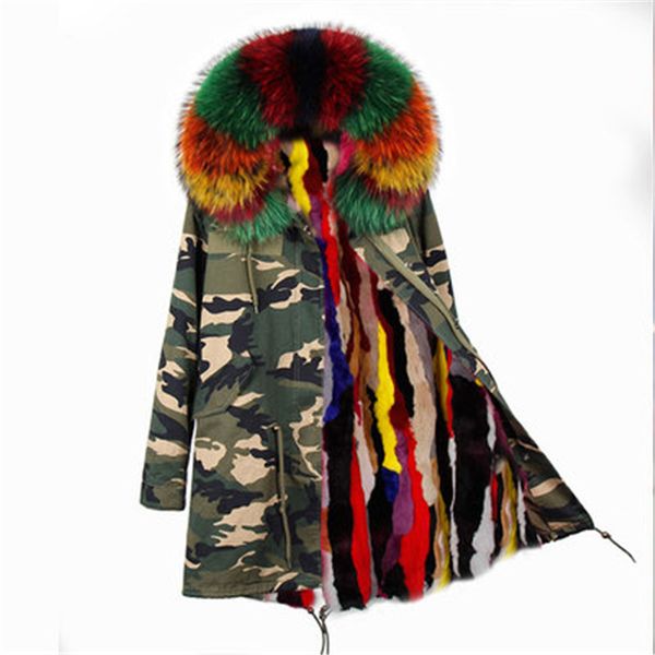 beauitful multicolour raccoon fur trim ladies snow parkas maomaokong multicolour rex rabbit fur lining camouflage canvas long jackets, Black
beauitful multicolour raccoon fur trim ladies snow parkas maomaokong multicolour rex rabbit fur lining camouflage canvas long jackets, Black