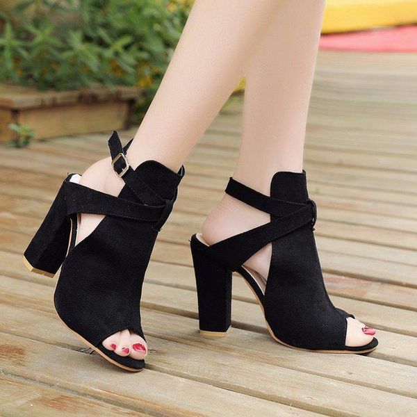 european and american fashion women's shoes high heels women rome fish mouth thick sandals big size 42 43, Black
european and american fashion women's shoes high heels women rome fish mouth thick sandals big size 42 43, Black