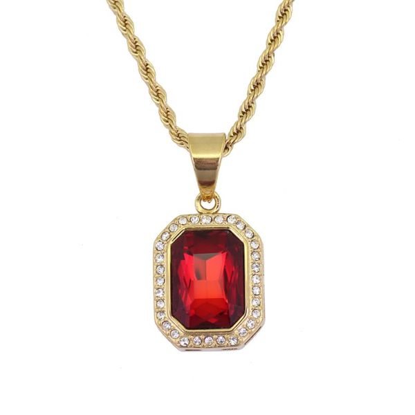 pendant necklaces 5 colors stainless steel jewelry hip hop red stone necklace with 3mm 24inch rope chain sn123, Silver
pendant necklaces 5 colors stainless steel jewelry hip hop red stone necklace with 3mm 24inch rope chain sn123, Silver