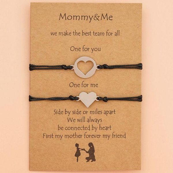 beaded, strands 2pcs / set steel heart charm bracelet adjustable black bracelets jewelry gift card day braided rope for women mother's
beaded, strands 2pcs / set steel heart charm bracelet adjustable black bracelets jewelry gift card day braided rope for women mother's