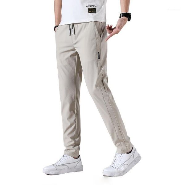 casual pants men's summer thin slim straight korean fashion style ice silk trousers long streetwear, Black
casual pants men's summer thin slim straight korean fashion style ice silk trousers long streetwear, Black
