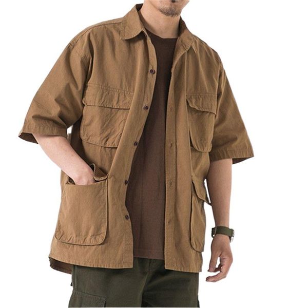 men's casual shirts 5-sleeve large size tooling shirt hong kong style japanese loose multi pocket short sleeve lazy summer medium, White;black
men's casual shirts 5-sleeve large size tooling shirt hong kong style japanese loose multi pocket short sleeve lazy summer medium, White;black