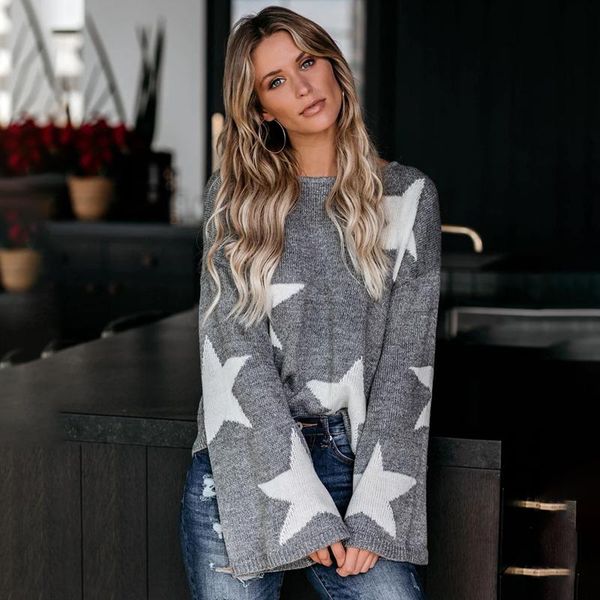 women's sweaters fitshinling flare sleeve stars casual holiday bohemian slim jumper knitwear autumn winter sweater 4 colors pull, White;black
women's sweaters fitshinling flare sleeve stars casual holiday bohemian slim jumper knitwear autumn winter sweater 4 colors pull, White;black