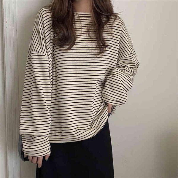 all match loose striped design chic thicken o-neck brief streetwear full sleeves t-shirts 210421, White
all match loose striped design chic thicken o-neck brief streetwear full sleeves t-shirts 210421, White