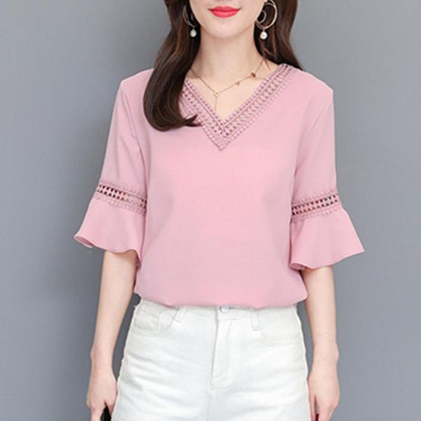 women summer chiffon shirt 2021 lady casual pink shirts woman short sleeve v-neck solid blouse blusas de mujer feminina #t1g women's bl, White
women summer chiffon shirt 2021 lady casual pink shirts woman short sleeve v-neck solid blouse blusas de mujer feminina #t1g women's bl, White