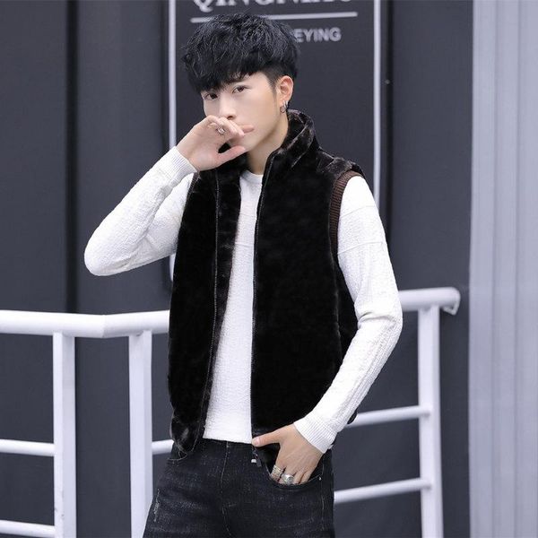 men's vests winter mink cotton vest jacket stand collar casual faux fur sleeveless waistcoat for male plus size mens short velvet, Black;white
men's vests winter mink cotton vest jacket stand collar casual faux fur sleeveless waistcoat for male plus size mens short velvet, Black;white