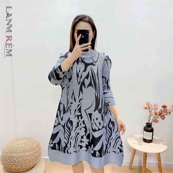 spring dress three quarter sleeved pleated print dresses for women fashion 2a2896 210526, Black;gray
spring dress three quarter sleeved pleated print dresses for women fashion 2a2896 210526, Black;gray