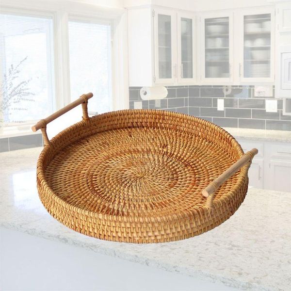 kitchen storage & organization 1 pc round hand-woven fruit basket rattan bread serving handcrafted tray platter with wooden handle retro cla
kitchen storage & organization 1 pc round hand-woven fruit basket rattan bread serving handcrafted tray platter with wooden handle retro cla