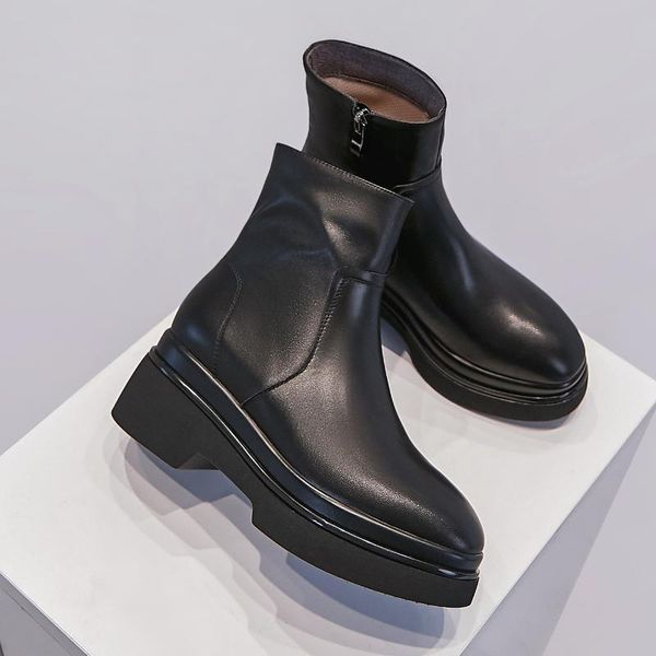 boots women's genuine leather chunky heel platform side zip ankle leisure comfortable punk short booties shoes sale, Black
boots women's genuine leather chunky heel platform side zip ankle leisure comfortable punk short booties shoes sale, Black