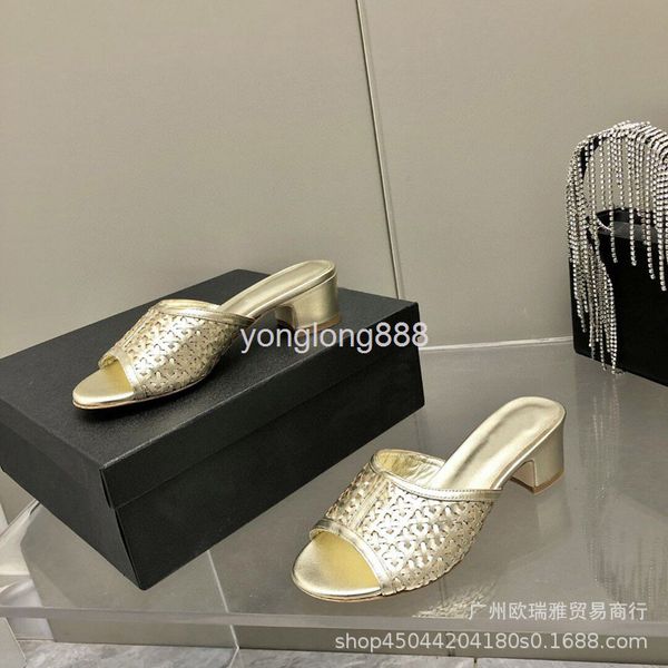 slippers summer style small fragrance thick heel woven high one-way flip flop women's round head fashion open toe sandal, Black 
slippers summer style small fragrance thick heel woven high one-way flip flop women's round head fashion open toe sandal, Black