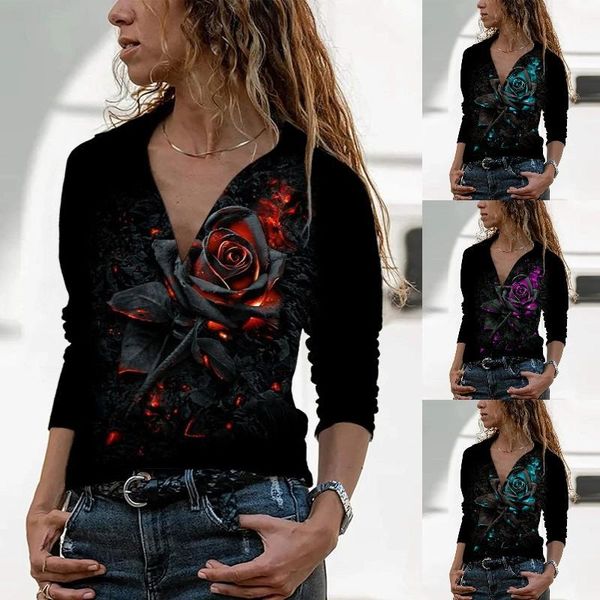 women's t-shirt female clothing floral printed graphic long sleeve t-shirts aesthetic harajuku vintage y2k women fashion oversized t s, White
women's t-shirt female clothing floral printed graphic long sleeve t-shirts aesthetic harajuku vintage y2k women fashion oversized t s, White