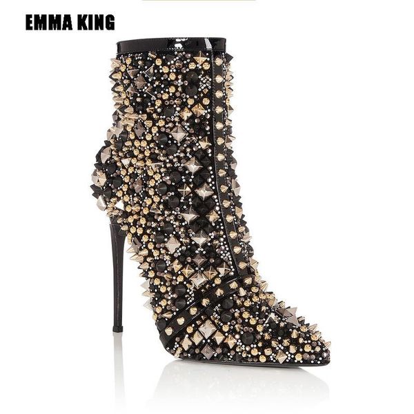 boots women luxury colorful crystal ankle peep sexytoe lace-up rhinestone boot designer high heels wedding shoes for 2021, Black
boots women luxury colorful crystal ankle peep sexytoe lace-up rhinestone boot designer high heels wedding shoes for 2021, Black