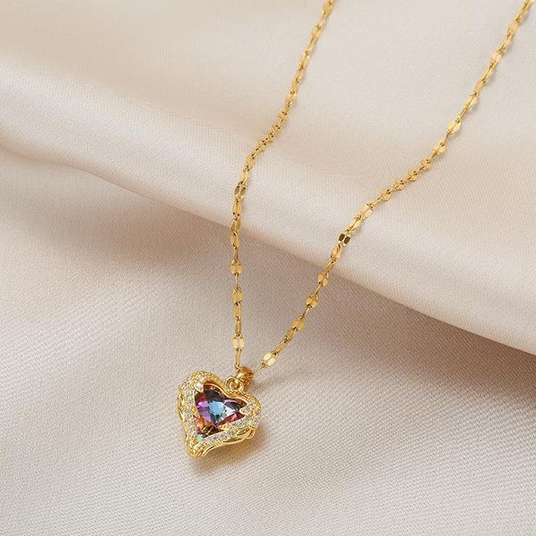 pendant necklaces yaologe 316l stainless steel wholesale heart zircon necklace for women 2021 trend party gift fashion jewelry collier femme, Silver
pendant necklaces yaologe 316l stainless steel wholesale heart zircon necklace for women 2021 trend party gift fashion jewelry collier femme, Silver
