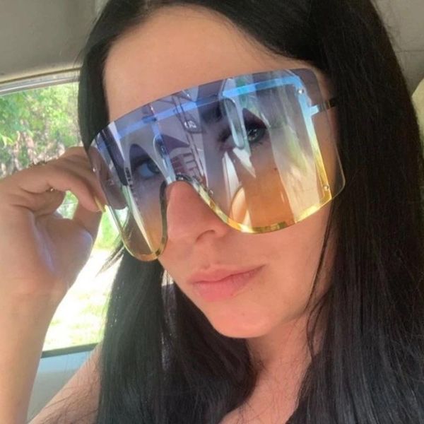 oversized sunglasses ladies luxury rimless fashion gradient metal too glasses, White;black
oversized sunglasses ladies luxury rimless fashion gradient metal too glasses, White;black