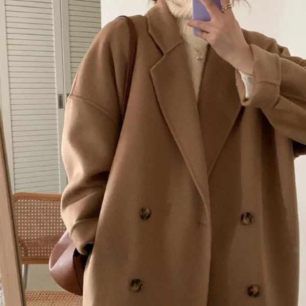 women's wool & blends heydress 2021 women elegant solid double breasted long sleeve woolen coat female korean fashion black outerwears
women's wool & blends heydress 2021 women elegant solid double breasted long sleeve woolen coat female korean fashion black outerwears