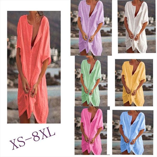 selling mid length loose solid womens shirt color cotton and linen short sleeved blouses plus size xs 8xl, White
selling mid length loose solid womens shirt color cotton and linen short sleeved blouses plus size xs 8xl, White