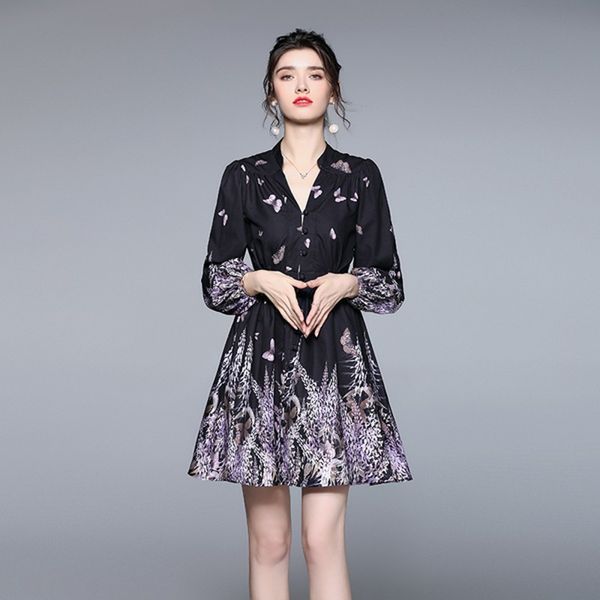 summer elegant single-breasted butterfly printing women slim lantern sleeve v neck work casual party dresses female vestido 210514, Black;gray
summer elegant single-breasted butterfly printing women slim lantern sleeve v neck work casual party dresses female vestido 210514, Black;gray