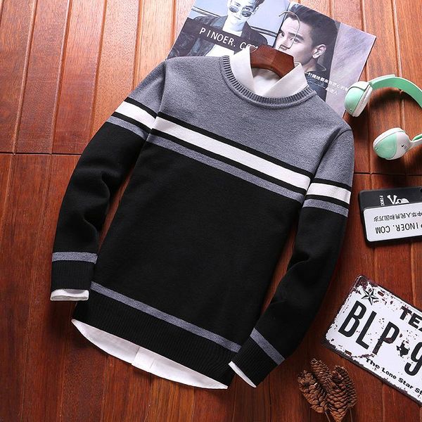 men's sweaters casual knitwear mens 2021 harajuku striped fashion slim sweater autumn winter o-neck pullovers streetwear, White;black
men's sweaters casual knitwear mens 2021 harajuku striped fashion slim sweater autumn winter o-neck pullovers streetwear, White;black