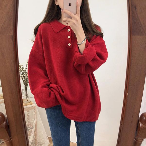 retro solid color collar harajuku loose lapels women sweater puff sleeves korean knitted female long sleeve clothing women's sweat swe, White;black
retro solid color collar harajuku loose lapels women sweater puff sleeves korean knitted female long sleeve clothing women's sweat swe, White;black