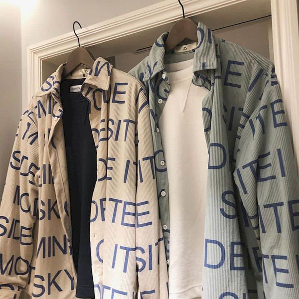 men's casual shirts hong kong men's and women's shirts, korean retro long sleeved jacket, printed with letters, corduroy, ele, White;black
men's casual shirts hong kong men's and women's shirts, korean retro long sleeved jacket, printed with letters, corduroy, ele, White;black
