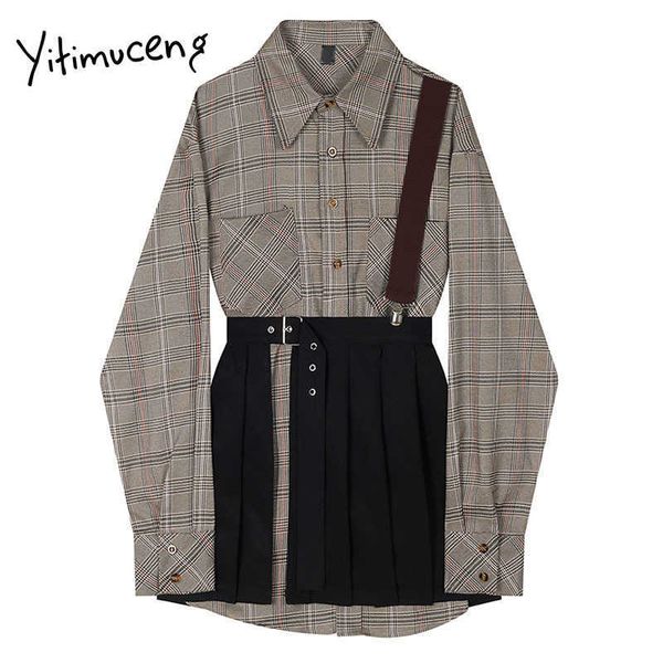 yitimuceng plaid mini dresses women spring square collar a-line single breasted long sleeve fashion clothing office lady 210601, Black;gray
yitimuceng plaid mini dresses women spring square collar a-line single breasted long sleeve fashion clothing office lady 210601, Black;gray