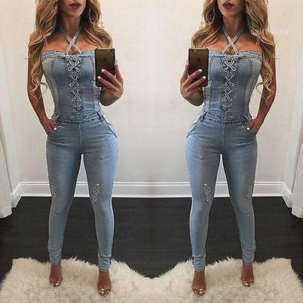women's jeans 2021 fashion summer bandage women denim bib pants overalls straps jumpsuit rompers trousers, Blue
women's jeans 2021 fashion summer bandage women denim bib pants overalls straps jumpsuit rompers trousers, Blue