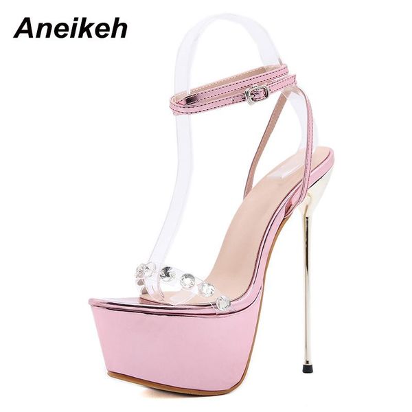 sweet women's sandals 2021 pvc crystal patchwork ankle strap platform summer high heels wedding pink fashion shoes dress, Black
sweet women's sandals 2021 pvc crystal patchwork ankle strap platform summer high heels wedding pink fashion shoes dress, Black