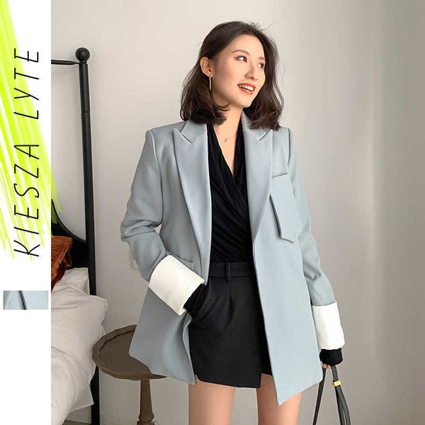 woemn suit jacket trendy chic spring autumn fashion casual poket patchwork loose female 210608, White;black
woemn suit jacket trendy chic spring autumn fashion casual poket patchwork loose female 210608, White;black