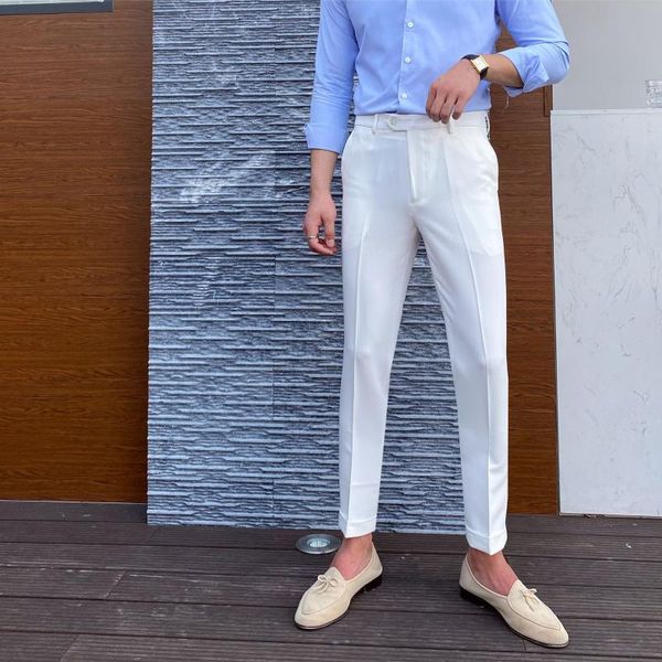 men's suits & blazers gentleman luxury pants british fashion korean men office pant 3 solid color dress erkek pantolon skinny fit moda, White;black
men's suits & blazers gentleman luxury pants british fashion korean men office pant 3 solid color dress erkek pantolon skinny fit moda, White;black