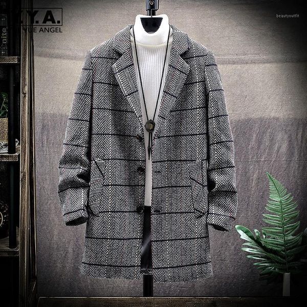 mens korean fashion striped trench coat autumn winter medium long warm thick overcoats street single breasted wool blend jacket men's c, Tan;black
mens korean fashion striped trench coat autumn winter medium long warm thick overcoats street single breasted wool blend jacket men's c, Tan;black