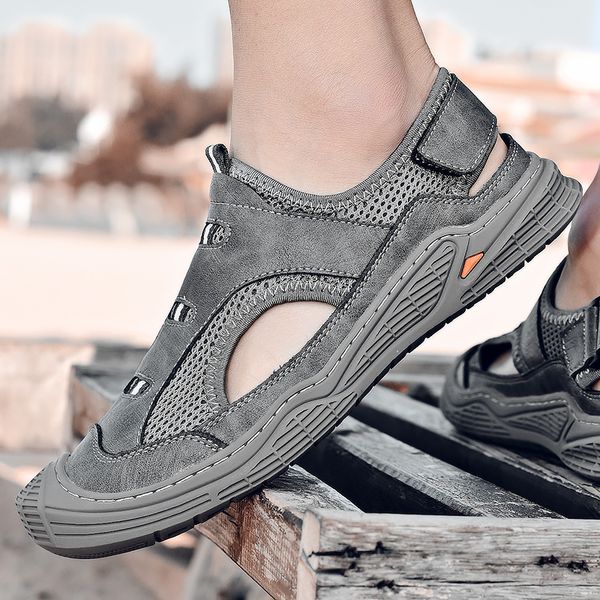summer men sandals genuine leather men casual shoes handmade designer beach shoes outdoor fashion men slippers zapatos hombre, Black
summer men sandals genuine leather men casual shoes handmade designer beach shoes outdoor fashion men slippers zapatos hombre, Black