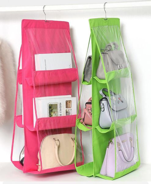 storage bags exquisite hanging handbag shelf, 6 pockets double-sided waterproof organizer with hook
storage bags exquisite hanging handbag shelf, 6 pockets double-sided waterproof organizer with hook