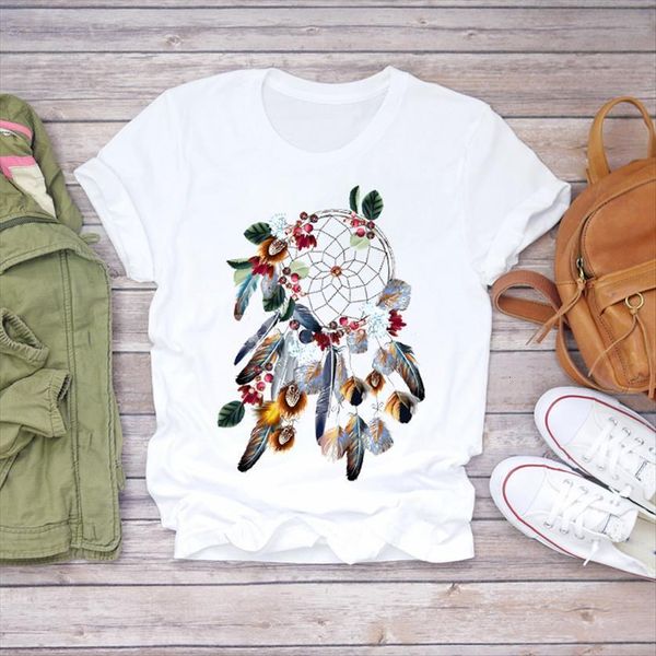printing feather short sleeve summer womens fall print graphic ladies female tee, White
printing feather short sleeve summer womens fall print graphic ladies female tee, White