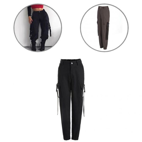 women's pants & capris cargo zipper loose strap high street style women for dance, Black;white
women's pants & capris cargo zipper loose strap high street style women for dance, Black;white