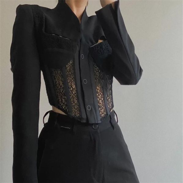 autumn short lace blazers for women runway hollow out long sleeve jacket female white black crop clothes women's suits &
autumn short lace blazers for women runway hollow out long sleeve jacket female white black crop clothes women's suits &