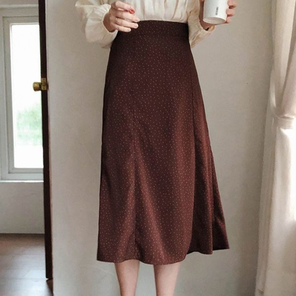 length children's wave point 2021 new korean half a-line skirt high waist mid autumn floral chiffon d893, Black 
length children's wave point 2021 new korean half a-line skirt high waist mid autumn floral chiffon d893, Black