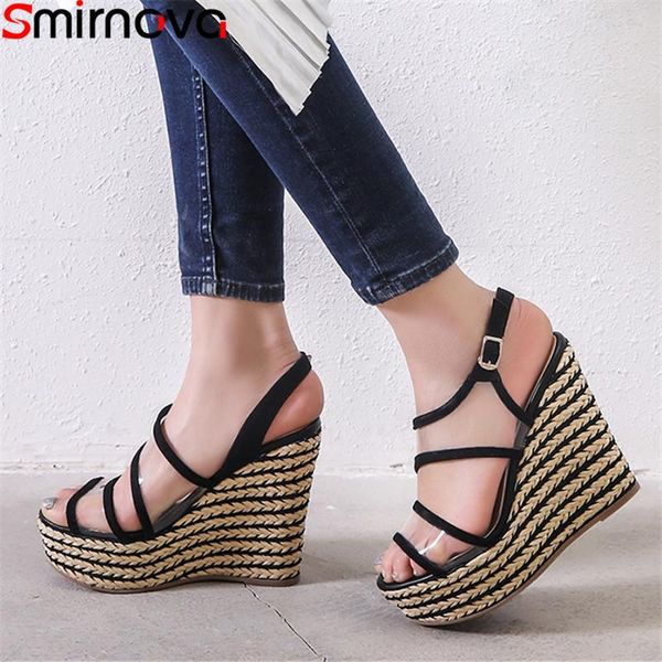 smirnova 2021 summer shoes woman platform casual sandals women suede leather elegant wedges, Black
smirnova 2021 summer shoes woman platform casual sandals women suede leather elegant wedges, Black